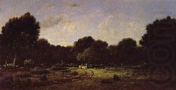 Theodore Rousseau Clearing in a High Forest,Forest of Fontainebleau(The Cart) china oil painting image